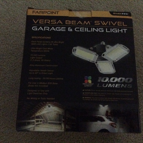 Farpoint Versa Beam Swivel Garage & Ceiling Light 10,000 Lumens - Picture 3 of 4